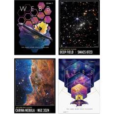 ARTERY8 NASA James Webb Space Telescope Exoplanet Travel Carina Nebula Cosmic Cliffs Deep Field Multicolour Poster 30.5x40.6cm 4pcs