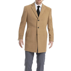 Calvin Klein Men's Slim Fit Wool Blend Overcoat Jacket - Camel