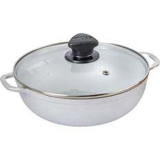 3.7Qt Basic Aluminum Round Dutch Oven w/Glass - Silver