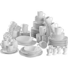 Porslin servis 12 delar tectake Salerno Porslin For 12 Persons 100-delar Vit Servis