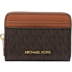 Michael Kors Jet Set Travel Medium Logo Zip Around Card Case - Brown