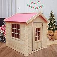 Spielhäuser Timbela Kinderspielhaus Holz M570R-1 1 m'' ohne Boden Dachfarbe Rot