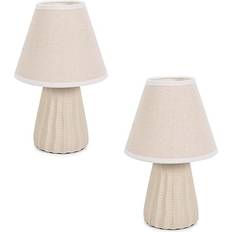 ValueLights Saskia Natural Table Lamp 31cm 2pcs