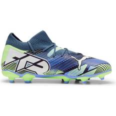 Textile Football Shoes Children's Shoes Puma Youth Future 7 Match FG/AG - Gray Skies/White/Fizzy Apple