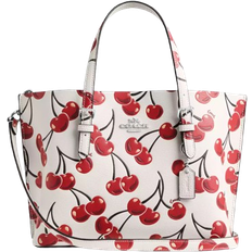 Coach mollie tote Coach Mollie Tote Bag 25 With Cherry Print - Novelty Leather/Silver/Chalk Multi