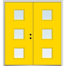 External Door MMI Door 60x80 3-Lite Square Clear LH-Inswing Double External Door Cathedral Glass S 5020-G30Y L (x)