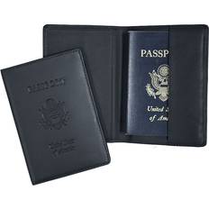 Royce Debossed Passport Holder - Blue