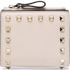 Valentino Garavani Rockstud Leather French Wallet - Beige