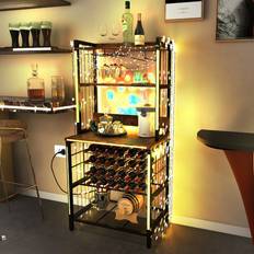 Borough Wharf Industrial Bar Cabinet 163cm H x 76cm W x 48cm D Wine Rack