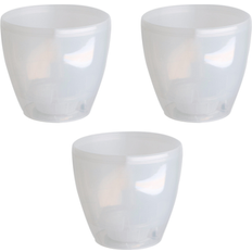 Ecopots 3 Pack Self Watering Planter Indoor Outdoor Decorative Flower Pot with Drainage Cartridge