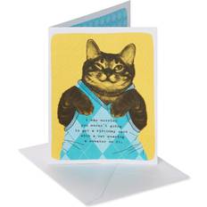 Funny Birthday Card Cat Wearing Argyle Sweater