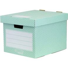 Archiving Boxes Bankers Box Fellowes Style Home Storage Pack of 4 Green and White