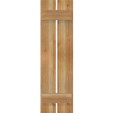 Windows Ekena Millwork 2-Pack 11.25-in W x 39-in H Spaced Wood Shutters Timber Window Shutter