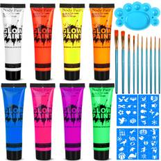UV Blacklight Neon Face Body Paint 8 Tubes - Dark
