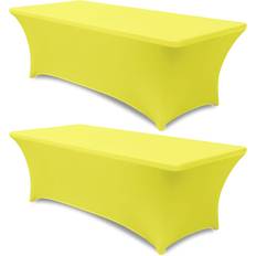 ABCCanopy 2 Pack 6 ft Spandex Tablecloths Stretch Table Cover Tablecloth Yellow
