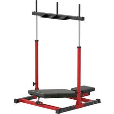 Soozier Vertical Leg Press Machine with Adjustable Leg, Back and Head Positions, Olympic Plate Compatible, Red