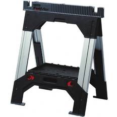 Stanley Saw Horses Stanley FatMax Sawhorse: 2-1/8" Wide, 32 to 39" High, Plastic Top, Aluminum Base, Black & White 2500 lb Capacity, Assembled Part #011031S (2-1/8" Wide)