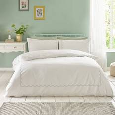 Catherine Lansfield Biancheria Da Letto Bianca Verde 200x200 cm Copripiumino Verde, Bianco