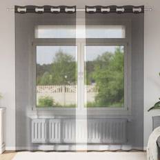 Curtains & Accessories vidaXL Voile Curtains with Grommets 140x245 cm Black