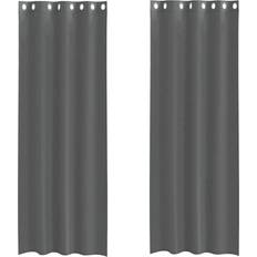 Curtains & Accessories vidaXL Voile Curtains with Grommets 140x260 cm Dark Grey