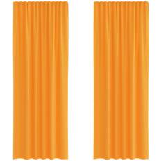 Gardiner & Tilbehør vidaXL Voile-gardiner med Løkker 140x260 cm Orange 2 Stk