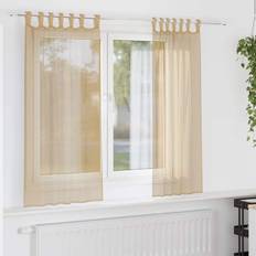 Gardiner & Tilbehør vidaXL Voile-gardiner Med Stanglommer 2 Stk