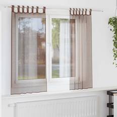 Röda Gardiner & Tillbehör vidaXL Voile Gardiner Med Stångfickor 2 St Brun