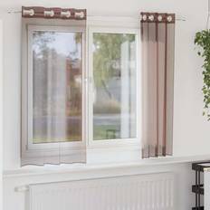 VidaXL Curtains vidaXL Voile Curtains with Grommets 140x175 cm Brown