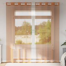 Curtains & Accessories vidaXL Voile Curtains with Grommets 2 Pcs Terracotta