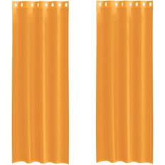 Orange - Öljetter Gardinlängder vidaXL Voile Gardiner Med Genomföringar 2 St Orange 140x300 cm