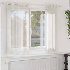 Curtains & Accessories vidaXL Voile Curtains with Grommets 2 Pcs Cream 140x175 cm