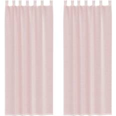 vidaXL Voile-Gardiner Med Stanglommer 2 Stk Lyserød 140x260cm