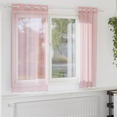 vidaXL Voile Gardiner med Öljetter 2 st Rosa 140 x 175 cm