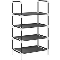 Fabric Hallway Furniture & Accessories vidaXL 4 Ebenen Schwarz 44 x 28 x 77 cm Schuhregal