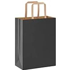 vidaXL Paper Bags 50 pcs Black 21x11x28 cm