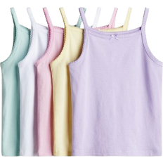 H&M Jersey Vest Tops 5-pack - Light Yellow/Pink/Purple (0750623050)