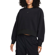 Nike Sportswear Plush Women's Oversized Crew Neck Mod Crop Sweatshirt - Black/Dark Smoke Grey