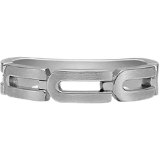 Fossil Heritage D Link Chain Band Ring - Silver