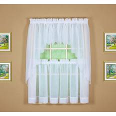 Emelia Original Voile Tier Pair 30" White 60" W x 30" L