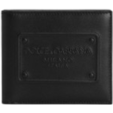 Dolce & Gabbana Raised Logo Calfskin Bifold Wallet - Black