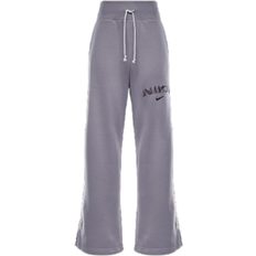 Nike Sportswear Phoenix Fleece Women's High Waisted Wide Leg Logo Pants - Light Violet Ore