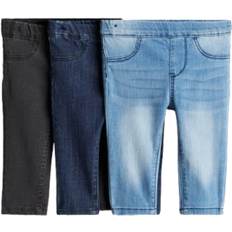 Treggings Byxor Barnkläder H&M Denim Treggings 3-pack - Denim Blue/Dark Grey (1234492001)