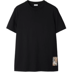 Burberry Check Label Cotton T-shirt - Black