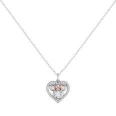 Disney Minnie Mouse Heart Necklace - Silver/Rose Gold/Transparent