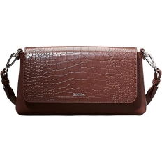 Calvin Klein Croc Effect Convertible Shoulder Bag - Cioccolate Lab Croco