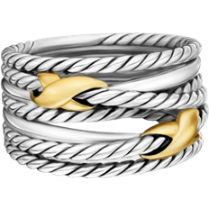 Gold - Women Rings David Yurman Double X Crossover Ring - Silver/Gold