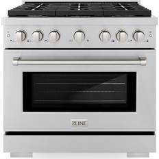 ZLINE SteamClean Gas Ranges ZLINE 36 in 6 Burner Freestanding Gas Range Stainless Steel