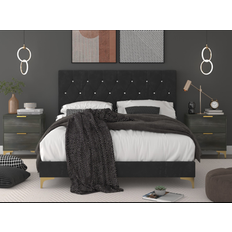 Bed Packages Home Design Sana Black Twin Bedroom Set 80093-121