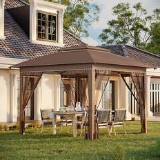 Pavilions & Accessories OutSunny 12' x 12' Backyard Party Cabana Gazebo