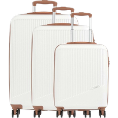 Travelite Bali Suitcase 3 delar - Weiss/Cognac